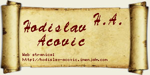 Hodislav Acović vizit kartica